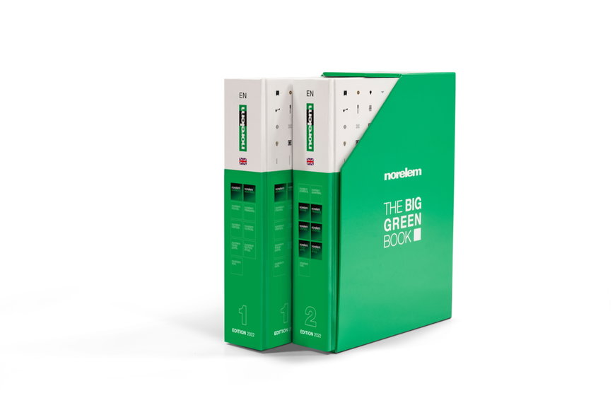 PIÙ GRANDE, PIÙ VERDE, PIÙ COMPLETO: l'edizione 2022 del catalogo THE BIG GREEN BOOK di norelem contiene oltre 70.000 componenti
